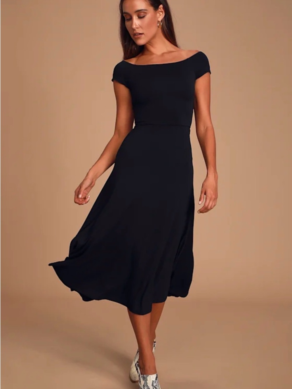 Lulus A La Mode Black Midi Dress